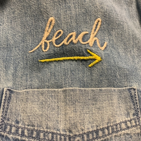 American Eagle Embroidered Chambray Shirt - Picture 3 of 5